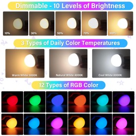 E12 Rechargeable Light Bulb with Remote Control Timer and 15 Colors Options,Battery Operated Light Bulbs,Magnetically,Dimmer,Wireless Puck Light Bulb for Wall Sconce,Non-Hardwired,Detachable,2 Pack