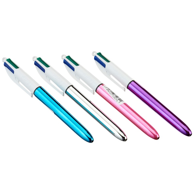 BIC 4 Colours Shine Ballpoint Pens with EAN-13 Barcodes Pack