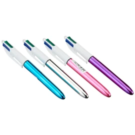 BIC 4 Colours Shine Ballpoint Pens with EAN-13 Barcodes Pack of 20 Black / Blue / Red / Green