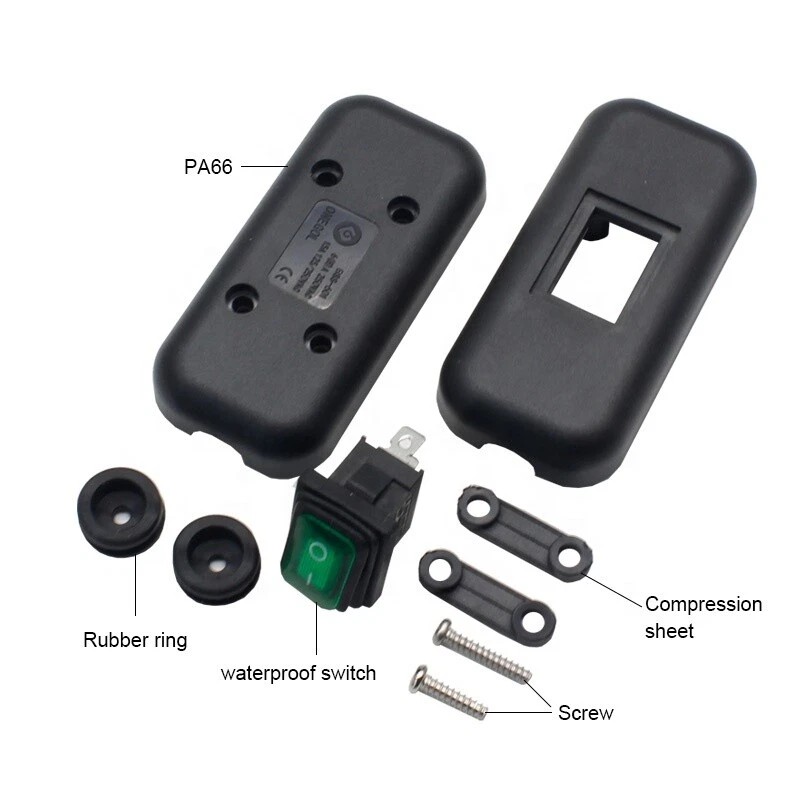 KQE 12V 10A waterproof RED On / Off bedroom inline