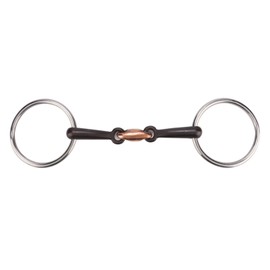 Durable Stainless Steel Ring Snaffle Mouth Horse Bit with Elliptical Copper Link(115mm)