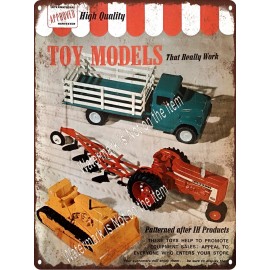 U 1960s INTERNATION HARVESTER TOY MODELS Farmall 80 Truck Metal Sign 9x12" A830