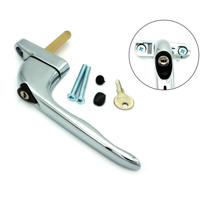 Heather 2 UK Window Polished Silver Chrome UPVC Window Handle