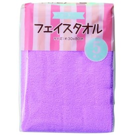 [パック商品] カラーフェイスタオル5Ｐパック