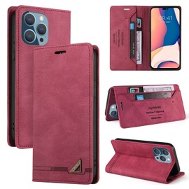 FMPCUON Case for Redmi Note 9/Redmi 10X 4G, Retro Design [Premium PU Leather Cover][Flip Case] [Wallet Pouch] Protective Case for Redmi Note 9/Redmi 10X 4G, Red