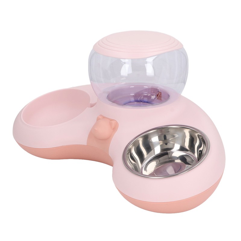 Double Cat Bowls Pet Food and Water Bowl Set Tilted