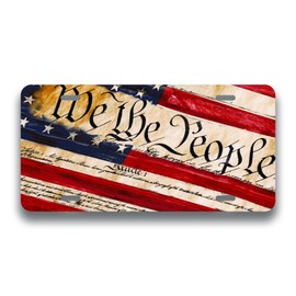 We The People License Plate - American Flag - USA Flag for Front of Car - VLP004