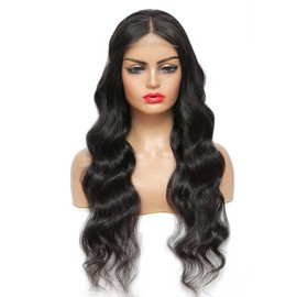 Lace Front Wigs Human Hair Pre Plucked Body Wave Wig Glueless 4x4 Closure Wigs for Black Women Human Hair lace closure human hair wig with Baby Hair Natural Black Color(30inch)