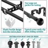 DACUAN 4 Pack Black Curtain Rod Brackets, Double Curtain Rod