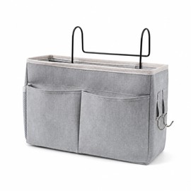 Bedside Hanging Storage Rack for Dorm & Bedroom - Space-Saving Open Basket Organizer for Bed Frames