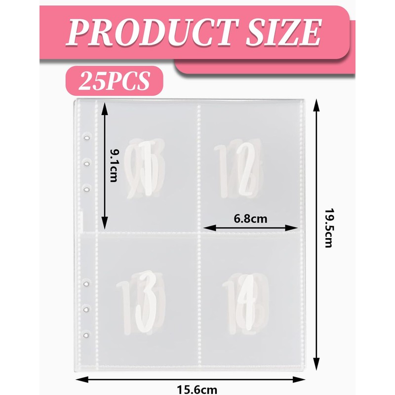 TPZORJX 25Pcs100 Envelope Saving Challenge Chanlleng Binder Folder A5 Budget