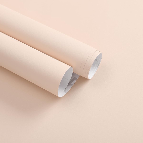 Froluya Beige Wallpaper Peel and Stick Beige Contact Paper Matte