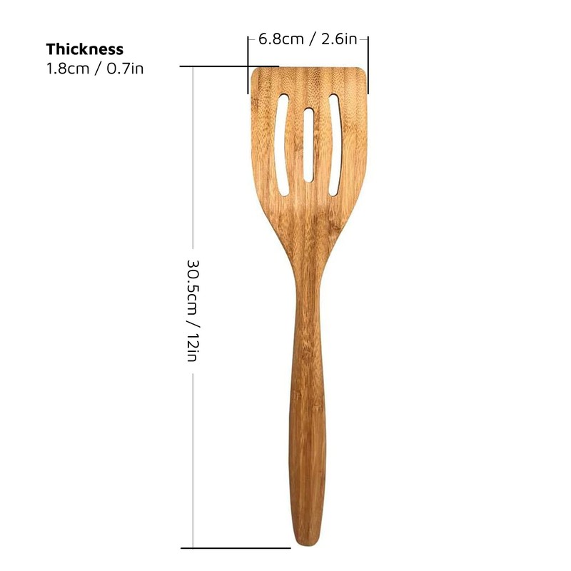 Jean-Patrique Bamboo Slotted Spatula - Firm Grip, Ideal for Cooking,
