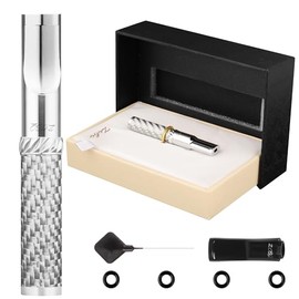 Boquilla De Filtro De Cigarrillo Reutilizable, Boquillas De Metal, Soporte De Filtro De Cigarrillo, Nunca Se Decolora, Color De Fibra De Carbono, Adecuado Para Tamaños Gruesos, Medianos Y Delgado