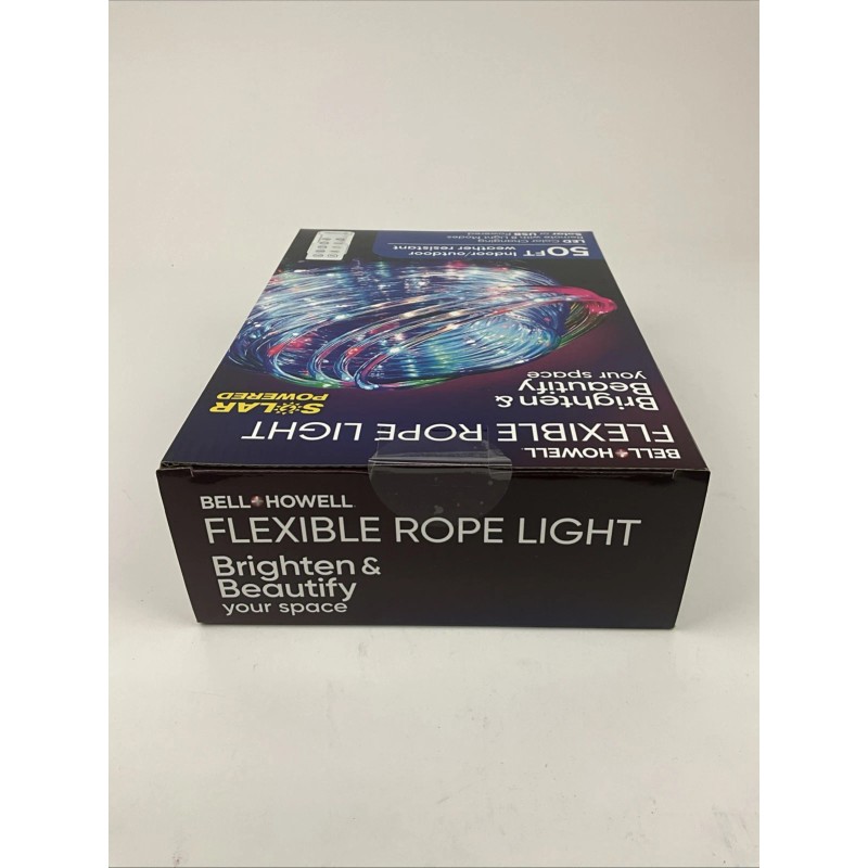 BELL+HOWELL Flexible Rope Light 50ft Indoor Outdoor Solar Powered Weather