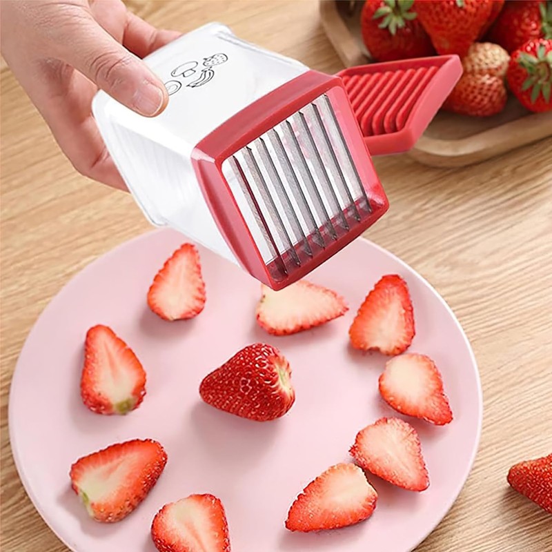 Cup Slicer Fruit,Stainless Steel Fruit Slicer Cutter Cup,Vegetable Speed Slicer
