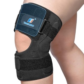 TIMTAKBO Hinged Knee Brace for Knee Pain Men Women,Adjustable Open Patella Knee Support with 2 Side Stabilizers,Compression Neoprene Wrap for ACL,Meniscus Tear,Arthritis Joint Pain (5XL fit calf 24.5-28.5")