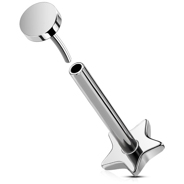 OUFER Body Piercing Helix Earrings 5/6/8/10/12mm Titanium 16G Labret Lip
