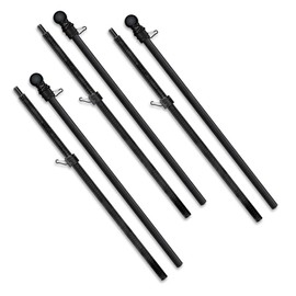 (PACK OF 3) 5’ Foot Premium Tangle-Free Carbon-Fiber Flag Poles – Each Pole Set with 2 Flag Rings – Ideal for Trucks, Vehicles, or SUVs – Fits 2x3FT, 3x5FT, and 4x6FT Flags – 5ft Poles Only (Flags Not Included)
