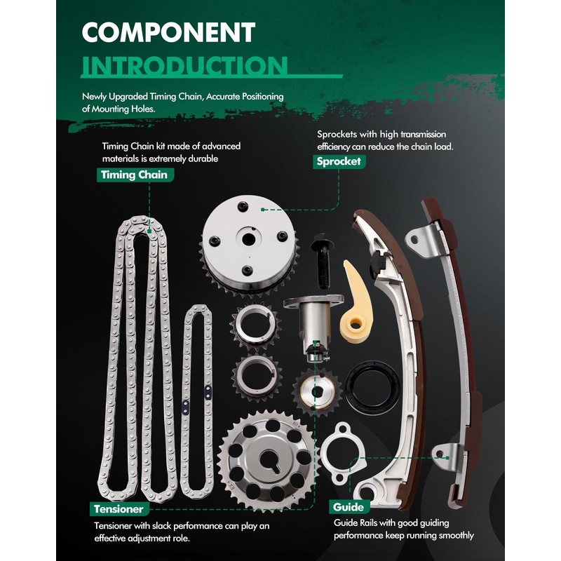 SCITOO Timing Chain Kit fits for Pontiac VIBE 2.0L 2.4L
