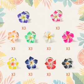 EGuangwiua 30Pcs Hawaiian Luau Hibiscus Flower Push Pins Spring Summer Tropical Decorative Thumb Tacks Cute Creative Decorative Pushpins for Cork Board Bulletin Board Photo Wall Map Home Decoration