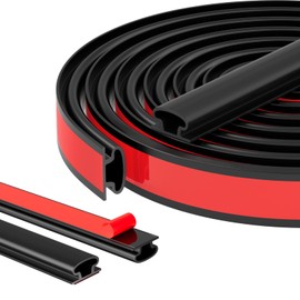 OXRQ Weather Stripping Door Seal Strip, D Shape Rubber Door Weather Stripping,Self Adhesive Doors Seal Strip for Window Frame Weatherstripping Soundproofing Insulation (Black, 33FT)