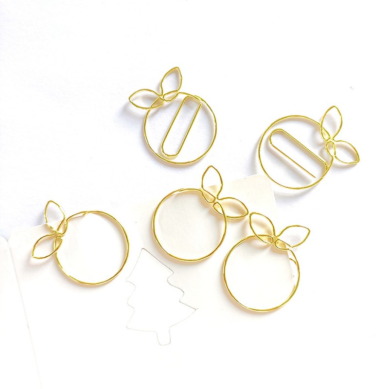 100Pcs Gold Paper Clips Cute Shape Stainless Steel Multifunction Metal
