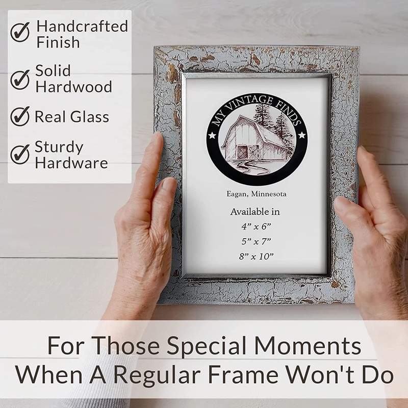 MY VINTAGE FINDS Rustic Farmhouse Photo Frame 5x7 (Grey)