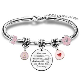 26 Alphabet Bead Bracelets Christmas Friend Colleague Family Birthday Appreciation Jewellery Sister Daughter Granddaughter Graduation Keepsake Wife Valentine's Day Special Gifts, Stainless Steel, No