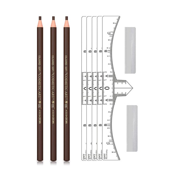 Microblading Eyebrow Pencil Brow Mapping Pencil Ruler Razor Set For