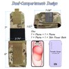 Molle Phone Pouch, Dual-Compartment Tactical Phone Pouch with Us Flag