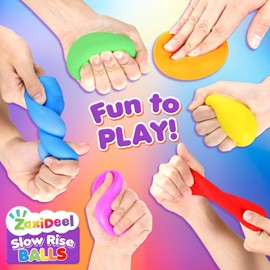 Mini Slow Rising Stress Ball 50 Pack - Squishy Ball for Anxiety Stress Relief, Hand Therapy Sensory Toy, Pull Stretch Fidget Toy for Kids Adults, Classroom Prize Toy, Stocking Stuffer for Kids