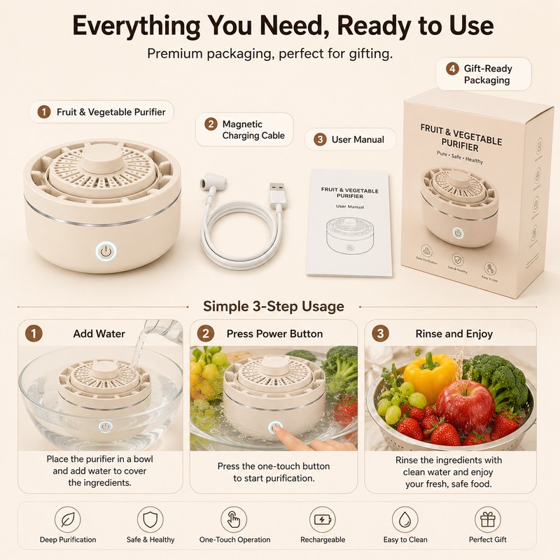 Portable Fruit & Vegetable Purifier for Home & Travel,Fruit and