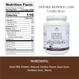 Mt. Capra Double Bonded Protein | Goat Milk Protein for Muscle Growth, Recovery & Lean Body Mass | Casein + Whey Blend, 20g Protein, 4.4g BCAAs | Vani