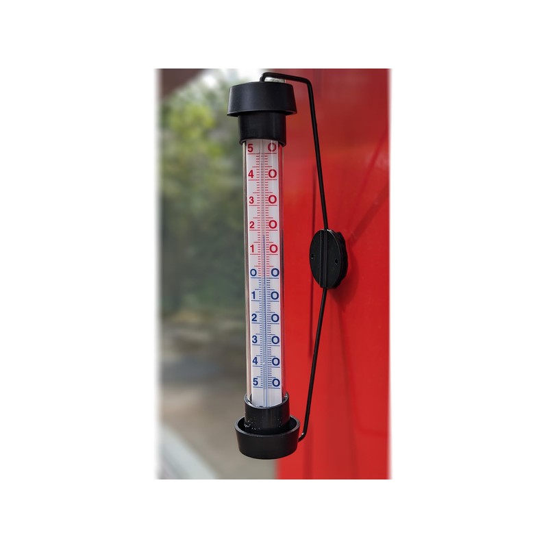 Koch Window Thermometer, Weatherproof, Made of Plastic with Metal Attachment,