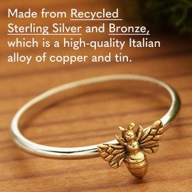 NINA DESIGNS Ring - 925 Sterling Silver & Bronze Ring, Jewelry for Women, Gift for Women, Thin Rings For Women, Women’s Rings