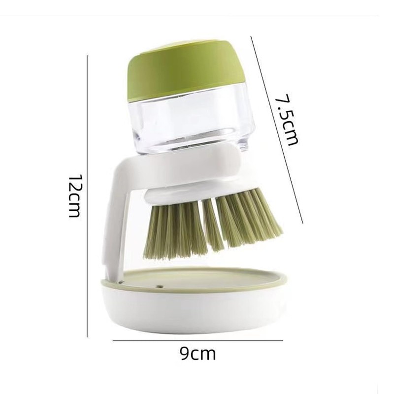 Soap Dispensing Kitchen Brush with Storage Stand Holder