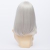 Anime Wig 45cm 原宿風 ハロウィーンパーティー シルバー白 ファッション セミロングストレート 前髪斜め アニメ
