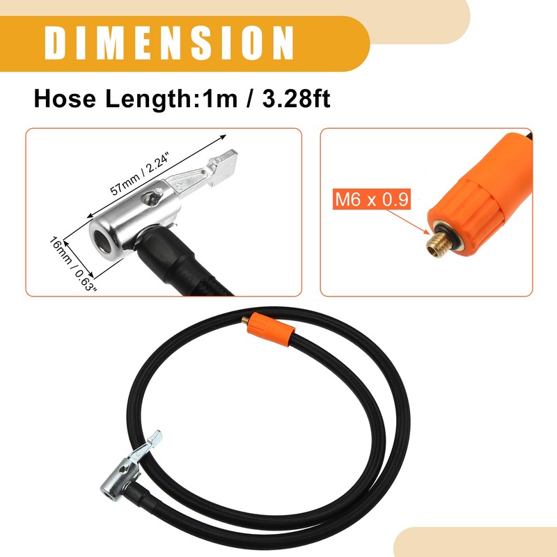 Partuto 1 Pc 1M Universal Car Tire Inflator Extension Hose