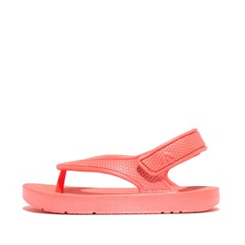 Fitflop Iqushion Girls' Ergonomic Shimmering Flip Flops, Rosy Coral