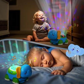 jerryvon Baby Toy 6-12 Months - Crawling Toy with Music, Star Projector & Sleep Light, Educational Toy for Boys & Girls 1 Year Old Baby