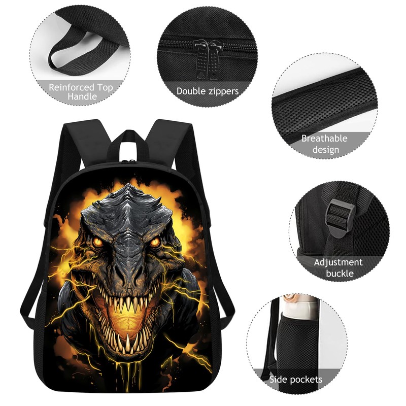 Huke Dinosaur Backpack for Kids Boys Girls, Cool Dino Backpack,