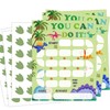 Dinosaur Reward Chart Cards with Stickers-Reusable Behavior Incentive Chart Card