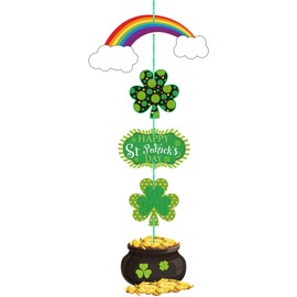 St. Patrick's Day Door Sign St. Patrick's Day Themed Hanging Welcome Sign Irish Hanging Door Decor with Shamrock for Saint Patricks Day Wall Ornament