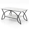 SlickBlue Sleek 2-Tier Faux Marble Coffee Table with Metal Frame