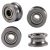 10pcs U624ZZ Miniature Steel U-groove Guide Pulley Rail Ball Bearing
