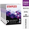 Staples Inkjet Paper, 8 1/2" x 11", Bright White, Half