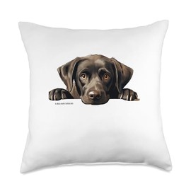 Paws & Whiskers Threads Labrador Peek-a-Boo Dog Throw Pillow, 18x18, Multicolor