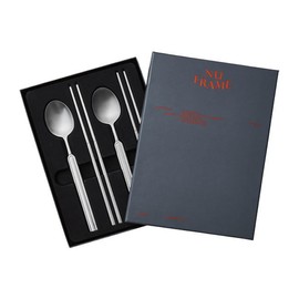 Odense Nu Frame Spoon &amp; Chop Stick 4P Set (2 people), Satin / 오덴세 누프레임 스푼 앤 찹스틱 4p세트(2인조), 사틴