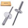 SKIR'CO (Pack of 100) Large Flange Aluminium Blind Rivets 4.8